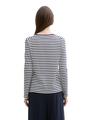 Langarmshirt mit Streifenmuster XL Regular Fit - Navy White Stripe