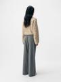 OBJLISA WIDE PANT AOP NOOS 44 Weiter Beinschnitt - Medium Grey Melange