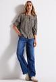 Strukturbluse mit Leo-Muster Beige 40