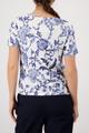 T-Shirt mit Blumenmuster 42 - Marine Gemustert