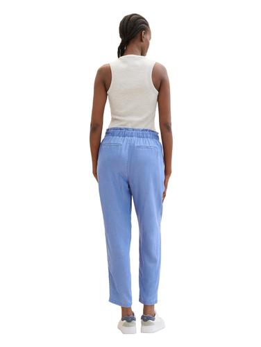 Paperbag Hose S Tapered Fit - Bright Mid Blue Chambray