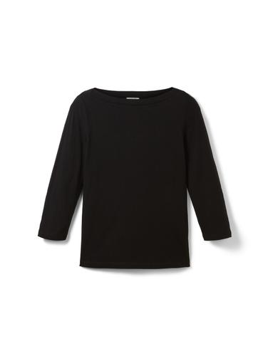 Basic Longsleeve mit 3/4-Arm aus Baumwolle M Regular Fit - Deep Black