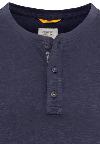 Henleyshirt aus nachhaltigem Organic Cotton Blau L
