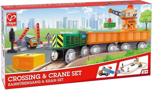 Hape Gleise-Set »Bahnübergang & Kran-Set«, aus Holz