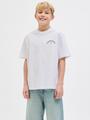JORPAROS ELEMENT BACK TEE SS CREW JNR 152 Locker geschnitten - Bright White