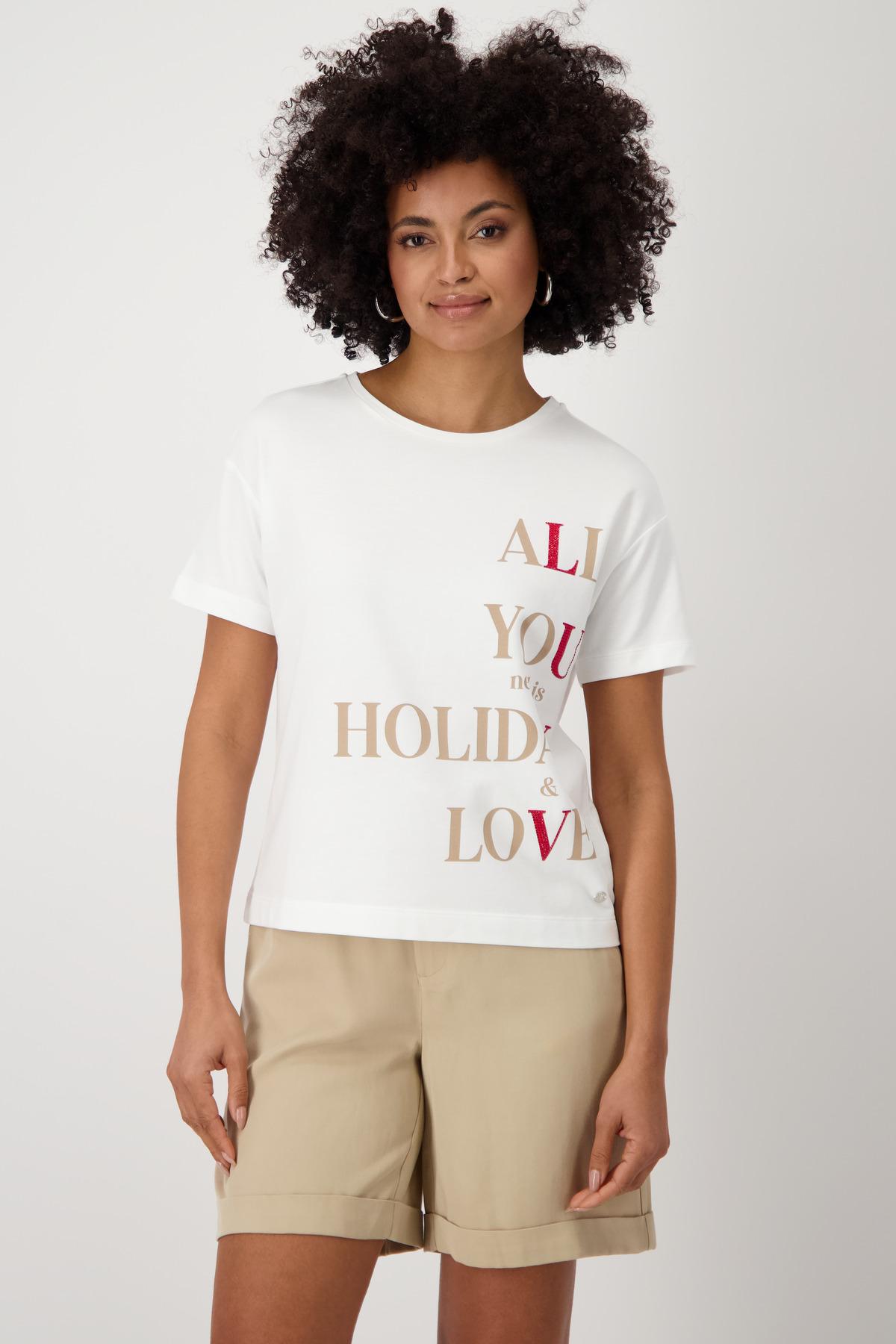 T-Shirt mit Schriftdruck 36 - Cream