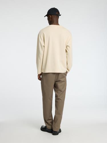 SLHLOOSEOSCAR LS O-NECK TEE NOOS M Locker geschnitten - Oatmeal