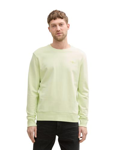 Basic Sweatshirt mit Logo-Print XL Regular Fit - Lime Cream Green