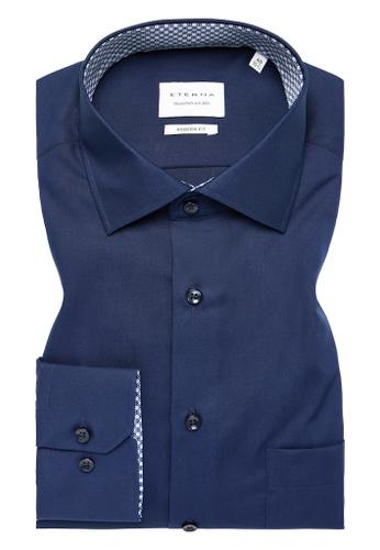 Original Shirt Popeline Langarm Blau 44/Langarm - 65cm