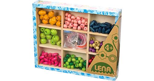 Lena - Holzspielzeug - Holzperlen Holzkassette, mittel