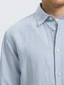 SLMREGCLAUS CLAY LINENBLEND LS SHT NOOS XL Normal geschnitten - Dusty Blue