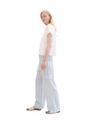 Leinenhose mit Streifenmuster XS Wide Leg Fit - Mid Blue White Stripe