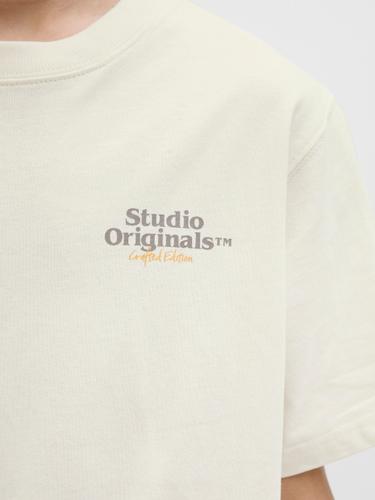 JORPAROS ELEMENT BACK TEE SS CREW JNR 152 Locker geschnitten - Antique White