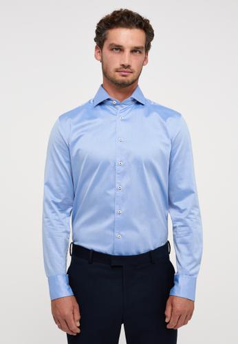 Soft Luxury Shirt Twill Langarm 40/Langarm - 67cm SLIM FIT - Mittelblau