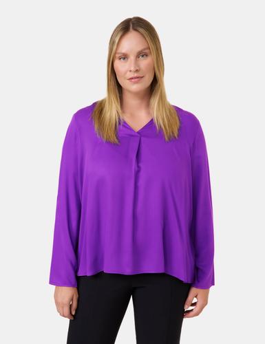 Langarmbluse mit V-Ausschnitt 46 Leger | Leicht ausgestellt - Magic Purple