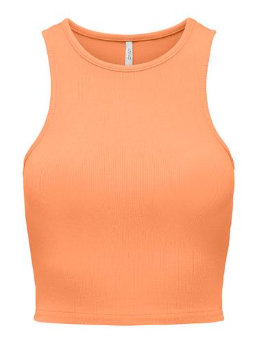 ONLBELIA S/L CROP TOP JRS NOOS L Verkürzt - Orange Chiffon
