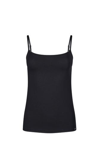 Skiny Damen Spaghettishirt Cotton Essentials Schwarz 42