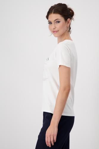 T-Shirt mit Strasssteinen 38 - Off-white