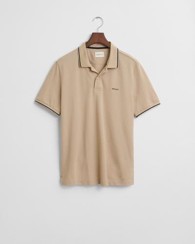 Tipped Piqué Poloshirt M - Dry Sand