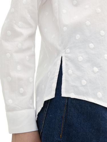 Hemdbluse mit gepunkteter Struktur XL Regular Fit - White