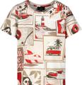 T-Shirt mit Polaroid-Print 36 - Red Gemustert