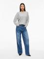 VILASSIA O-NECK L/S CABEL KNIT TOP -NOOS XL Normal geschnitten - Light Grey Melange