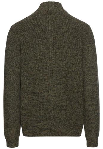 Strickjacke mit Reißverschluss Grün M