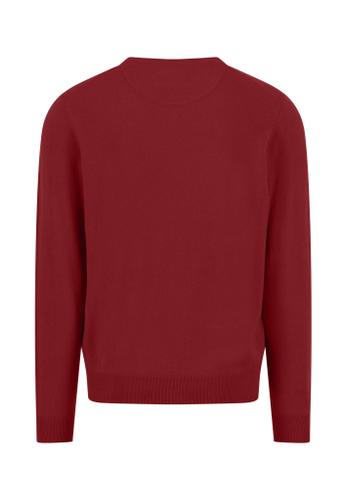 V-Neck, Merino Cashmere S Casual Fit - Garnet Red