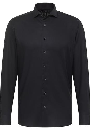 Performance Shirt Natté-Stretch Langarm 44/Langarm - 65cm MODERN FIT - Schwarz