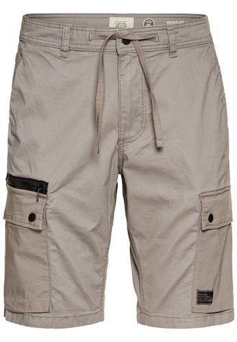 Cargo-Shorts mit Kordelzug und Stretch Grau 34IN