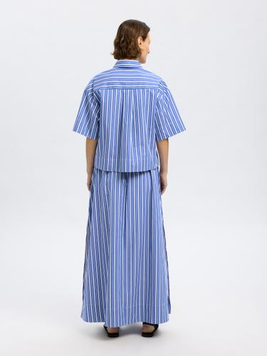 SLFFIA 2/4 CROPPED STRIPED SHIRT B 36 Verkürzt - Dazzling Blue
