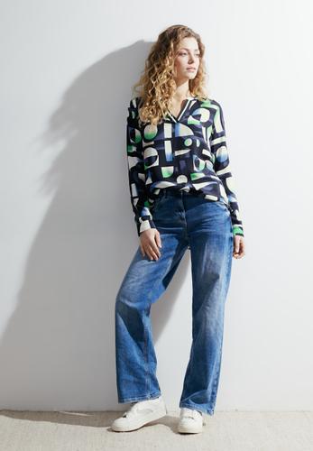 Print Viskosebluse S - Universal Blue