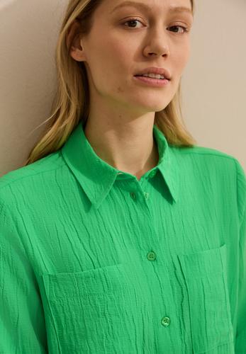 Strukturbluse L - Iced Neon Green