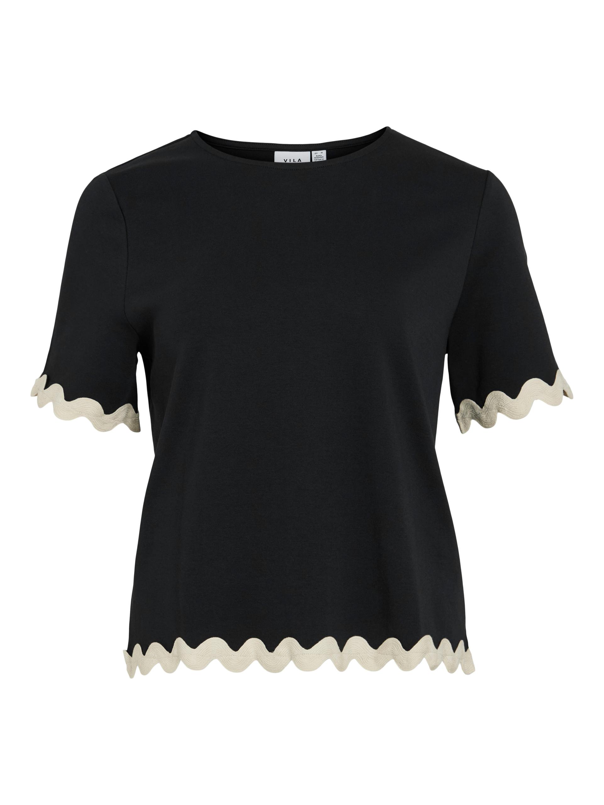 VICALISA O-NECK 2/4 TOP L Normal geschnitten - Black Beauty