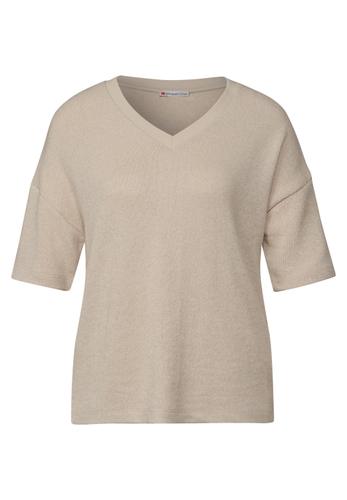 Strick-Look T-Shirt 36 - Cotton Beige