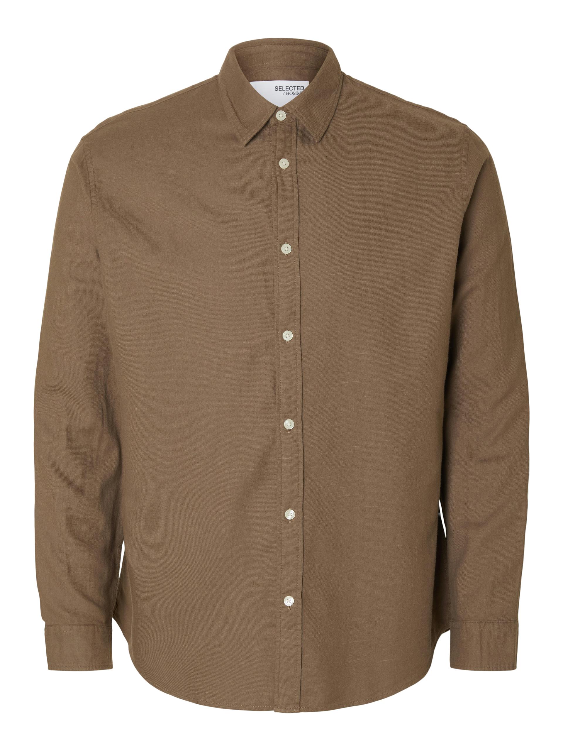 SLHSLIMOWEN-BRUSHED SHIRT LS NOOS M Slim Fit - Morel