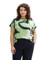Plus Size - T-Shirt im Material-Mix 54 Regular Fit - True Green