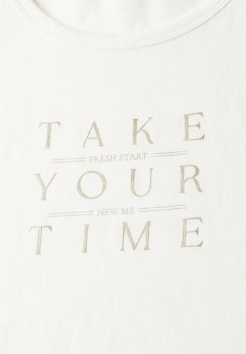 Shirt mit Wording Weiß 38