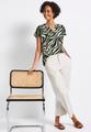 Bluse mit Zebra-Muster 36 - Pine Grove Green