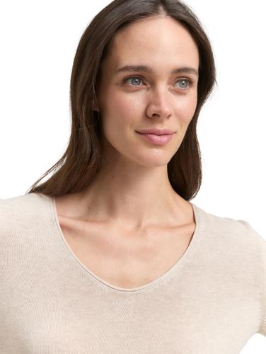 Pullover mit V-Ausschnitt XXL Regular Fit - Desert Sand Melange