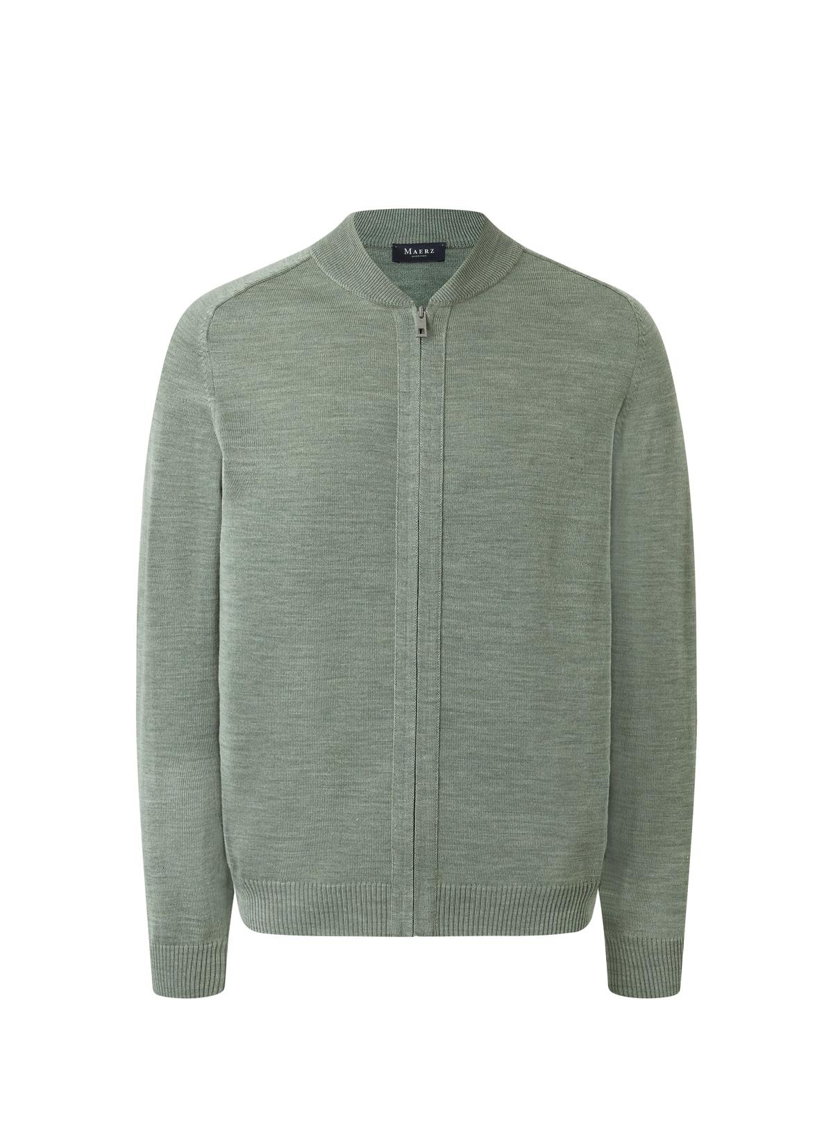 Strickjacke Zip 1/1 Arm 50 Classic Fit - Greenery