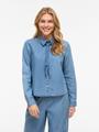 VICONGA L/S BOW DENIM SHIRT 36 Normal geschnitten - Light Blue Denim