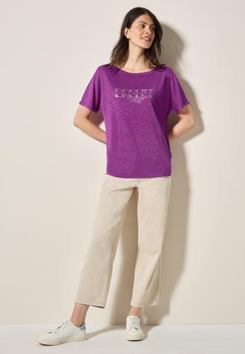T-Shirt mit grafischem Print M - Magenta Lacquer