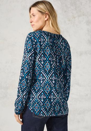 Bedruckte Bluse S - Deep Charcoal Grey