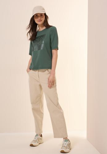 Softes Shirt mit Folienprint L - Dark Balmy Khaki