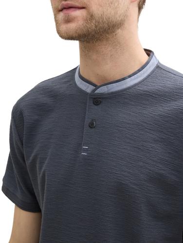 Poloshirt mit Stehkragen XL Regular Fit - Blueish Grey