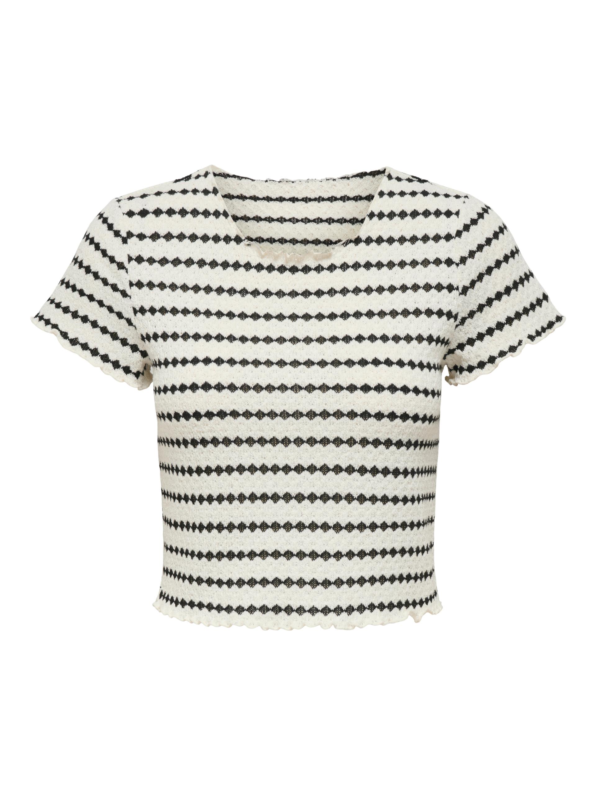 ONLEVA STRIPE S/S TOP CS JRS XS Normal geschnitten - Cloud Dancer