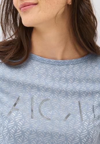 Ausbrenner-Shirt mit Wording XXL - Mountain Blue