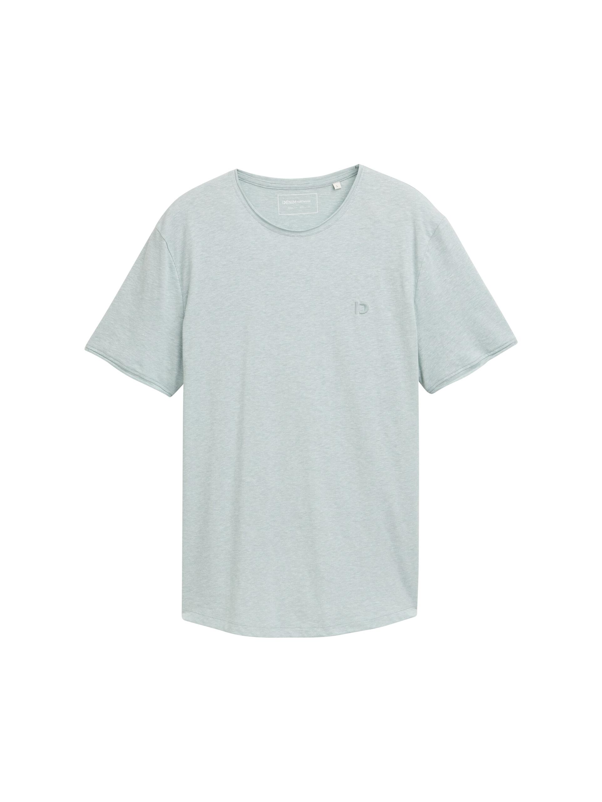 T-Shirt in Melange Optik XXL Regular Fit - Light Ice Blue