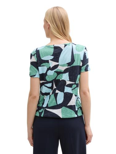 Crinkle T-Shirt mit Muster XXL Regular Fit - Green Dots And Shapes Design